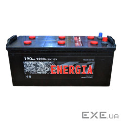 Акумулятор автомобільний ENERGIA 190Ah збоку (+/-) (000022395)