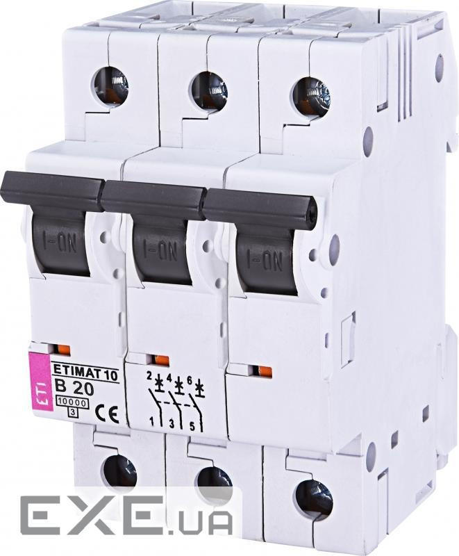 Автоматичний вимикач ETIMAT 10 3p B 20А (10 kA) (2125717)