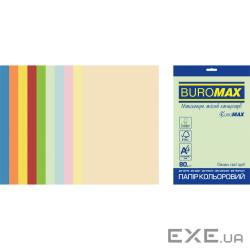 Папір Buromax А4, 80g, PASTEL+INTENSIVE, 10colors, 250sh, SUPERMIX EUROMAX (BM.27216250E-99)