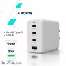 Зарядний пристрій Canyon CU100ACC GaN 100W 3xPD 1xQC EU White (CNS-CUW100ACC)