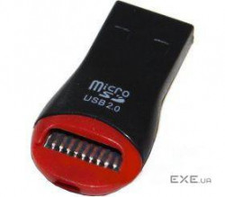 Кардрідер USB2.0 Voltronic MicroSD Black/Red (06259), техпакет 