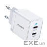 Зарядний пристрій Choetech 2xUSB-C 40W PD/QC/PPS (Q5006-EU-WH)