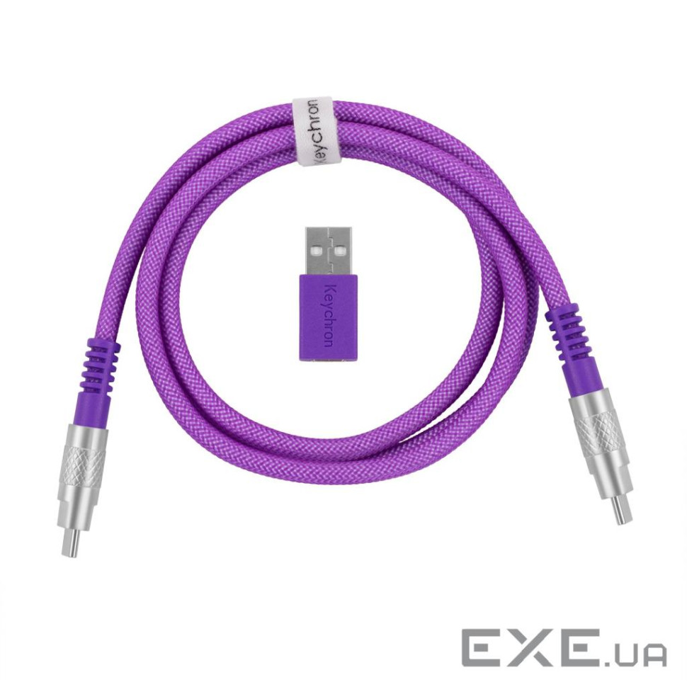Дата кабель USB-C + USB A to USB-C 1.0m Double-Sleeved Geek purple Keychron (CAB23_ (CAB23 KEYCHRON)