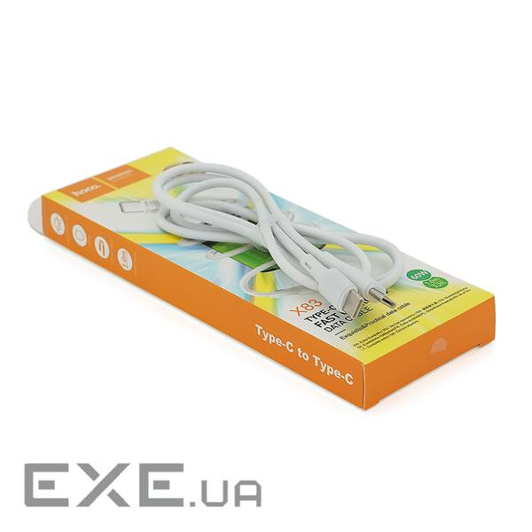 Кабель Hoco X83, Type-C-Type-C, 3A, White, довжина 1м , BOX (Hoco X83W-TcTc)