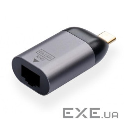 Перехідник USB-C to RJ45 Ethernet 1000Mbps compact Vinga (VCPATCLGBC)