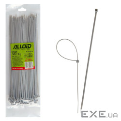 Стяжка Alloid 3.6х250мм, пластик, 100шт./уп., сірий (PC-36250G)