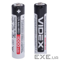 Аккумулятор AAA, 1000 mAh, Videx, 2 шт, 1.2V, Blister (HR03/1000/2DB)