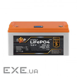 Акумулятор LP LiFePO4 12,8V - 200 Ah (2560Wh) (BMS 100A/50А) пластик LCD для ДБЖ (24011)