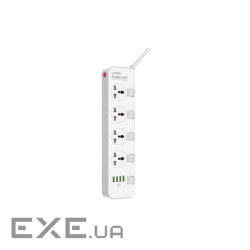 Мережевий фільтр LDNIO SC4408, 4 Розетки + 4 USB, 2 м , White, Box
