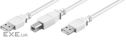Кабель пристроїв USB2.0 Ax2-B M/M (DualPower) 1.2m,Power+Data Y-form,білий (11.99.8970-1) (11.99.8970-1)