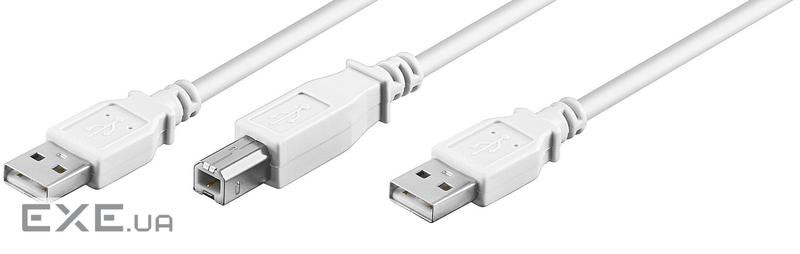 Кабель пристроїв USB2.0 Ax2-B M/M (DualPower) 1.2m,Power+Data Y-form,білий (11.99.8970-1) (11.99.8970-1)