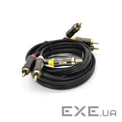 Кабель VEGGIEG 3xRCA - 3xRCA 3м Black (YT-AV303)
