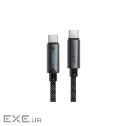 Дата кабель USB-C to USB-C 1.2m 60W nylon black Acefast (6974316284475)