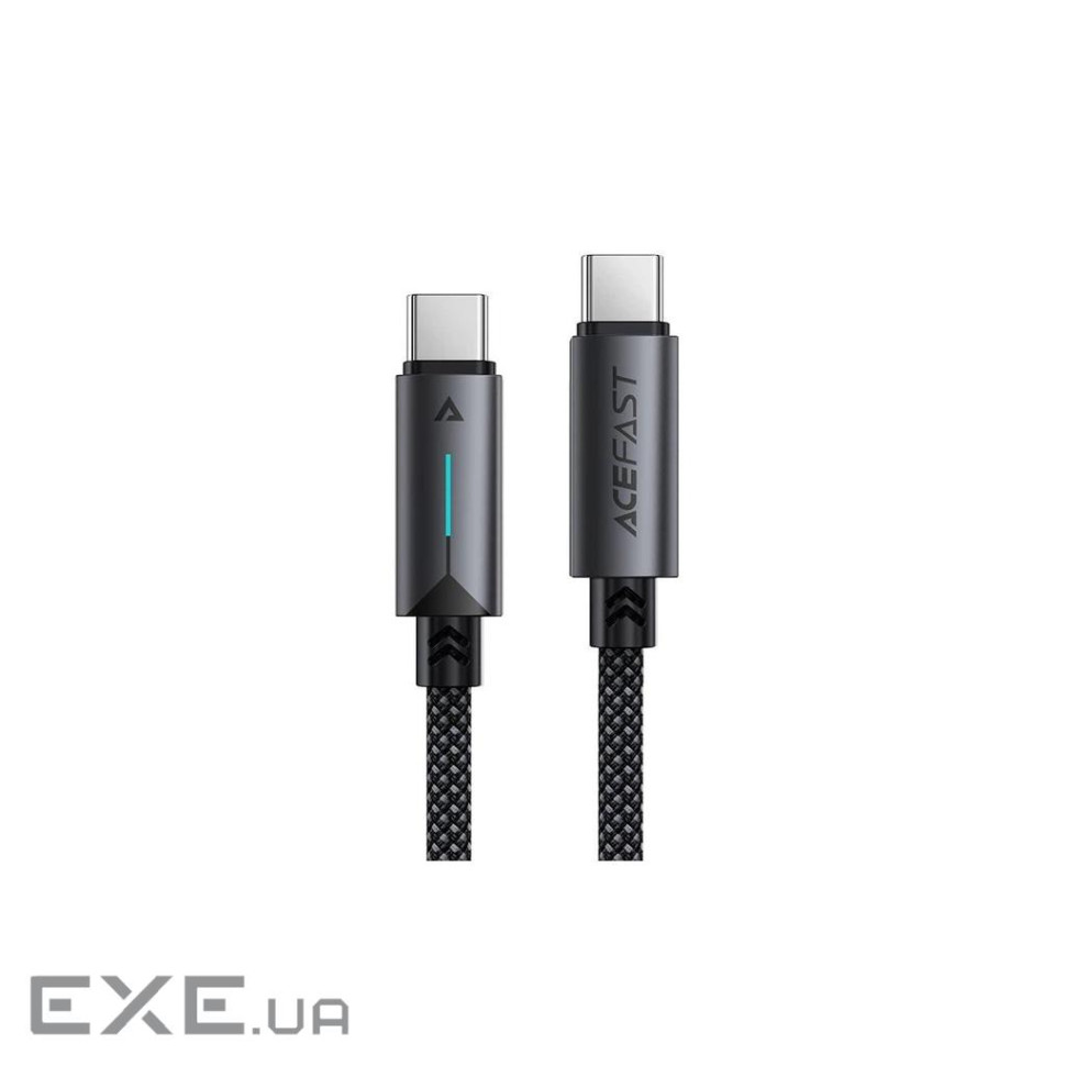 Дата кабель USB-C to USB-C 1.2m 60W nylon black Acefast (6974316284475)