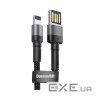 Дата кабель USB 2.0 AM to Lightning 1.0m 2.4A Cafule Special Edition Black-Grey Baseus (CALKLF-GG1)