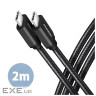 Дата кабель USB-C to USB-C 2.0m v3.2 Gen 1 PD 60W 3A black AXAGON (BUCM3-CM20AB) (BUCM3-CM20AB 2м)