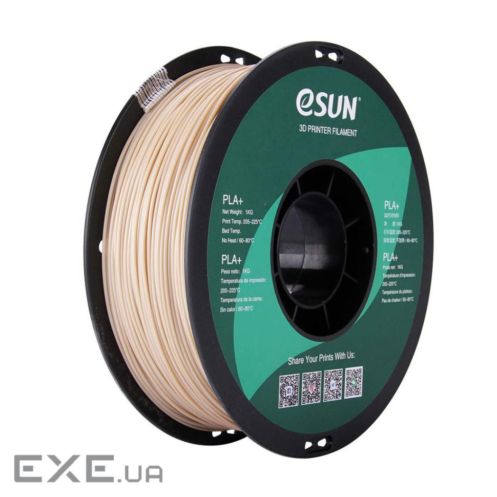 Пластик для 3D-принтера eSUN PLA+ P1.75мм, 1кг, Bone White (PLA+P175BW1)