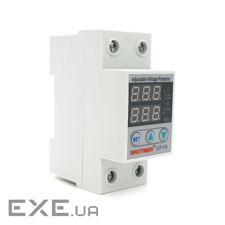 Захисне реле з контролем струму та напруги SVP-916, 80A, 220В, на DIN-рейку, 36х65х 85 (SVP-916-80A)