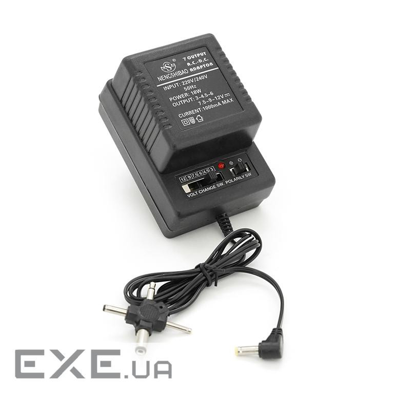 Адаптер живлення Y3-12 з регулюванням 3В-12В 1А, штекер 4,0*2,1, jack3,5, світлодіод - індикація