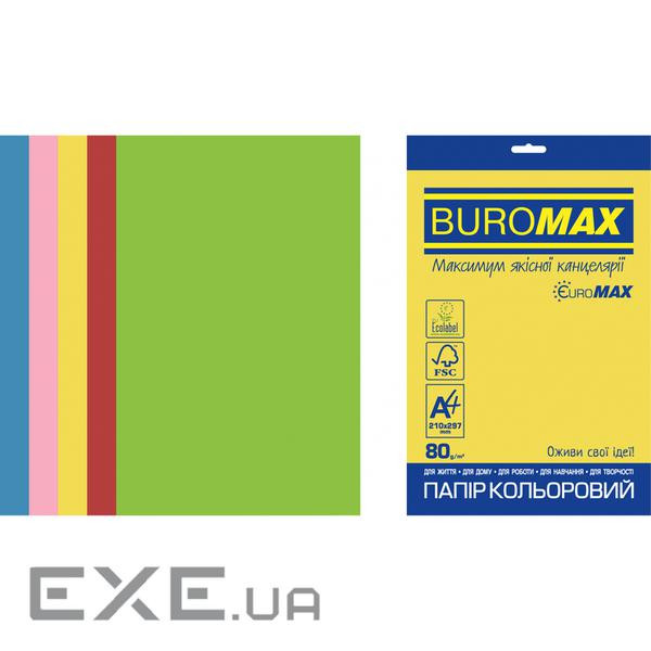 Папір Buromax А4, 80g, INTENSIVE, 5colors, 50sh, EUROMAX (BM.2721350E-99)