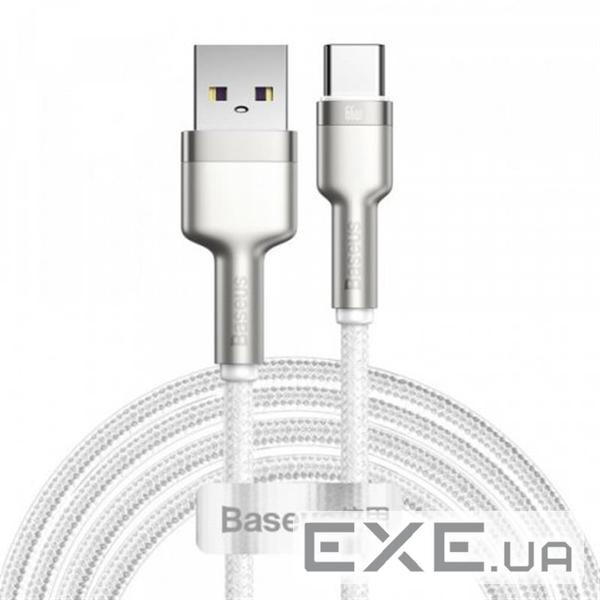 Дата кабель USB to USB-C 1.0m 6A 66W white Baseus (CAKF000102)