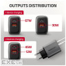 Зарядний пристрій AXAGON 1xUSB-C PD67W + 1xUSB QC4+ PPS display gray (ACU-PQ67D)