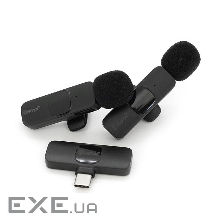 Петличний бездротовий мікрофон BOYA BY-MW3(2шт), роз&apos,єм Type-C, вбудований акумуля (BY-MW3 / 2