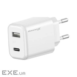 Зарядний пристрій Grand-X CH-890 Fast Charge 1xUSB-C PD20W + 1xUSB QC4.0 + AFC SCP FCP Black