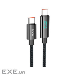 Кабель HOCO U125 Benefit 100W charging data cable with display Type-C to Type-C Blac (6942007611930)