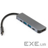 Порт-реплікатор VINGA Type-C to HDMI + 2 x USB-A + 2 x Type-C Aluminium (VCPHTC5AL)