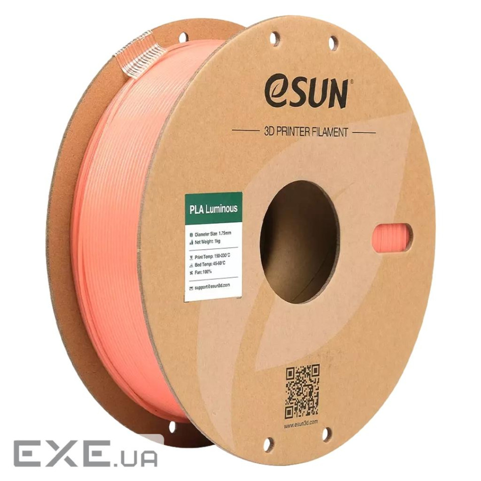 Пластик для 3D-принтера eSUN PLA- Luminous 1.75мм, 1кг, ORANGE (EPLA-LUMINOUS175LO1)