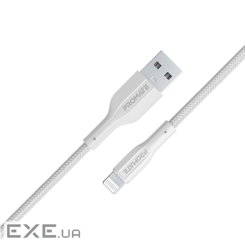 Дата кабель USB 2.0 AM to Lightning 2.0m 2A xCord-Ai200 white Promate (xcord-ai200.white)