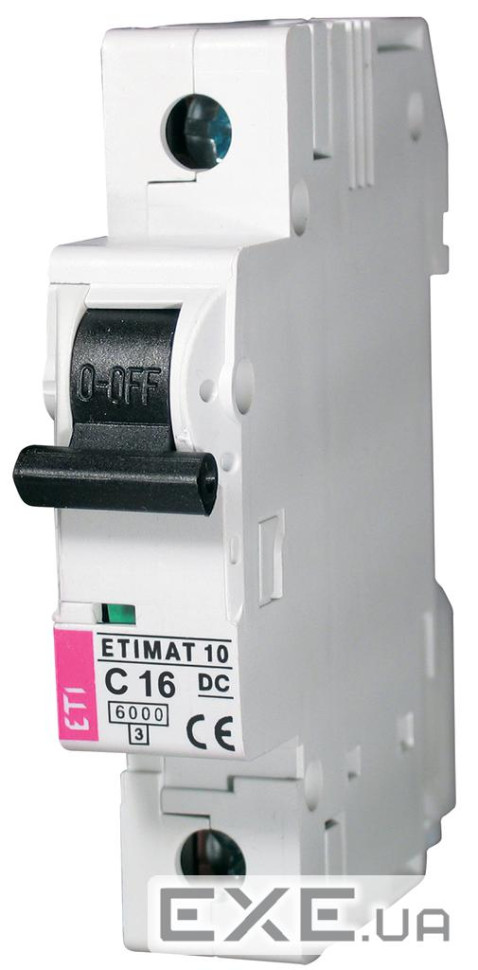 Автоматичний вимикач ETI  ETIMAT 10  DC 1p  C 16A (6 kA) (2137716)