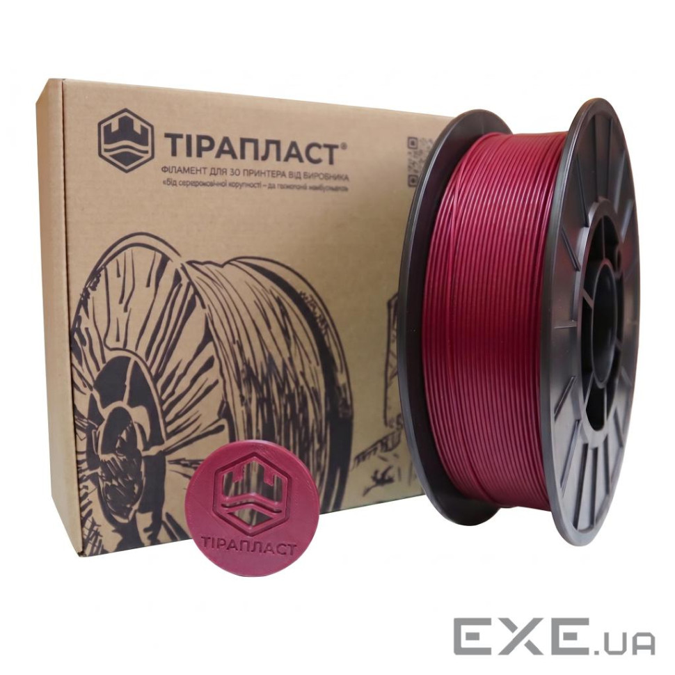 Пластик для 3D-принтера Тірапласт PLA pearl 1.75 мм 0,75кг fuchsia (25289/ 25273)