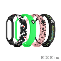 Комплект ремінців ArmorStandart для Xiaomi Mi Band 7/6/5 Cartoon hand-drawn 4шт (ARM59730)