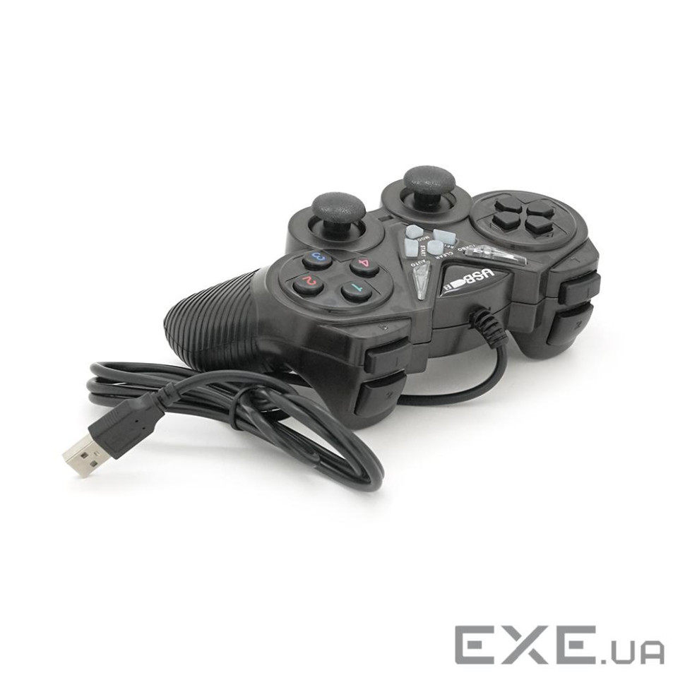 Геймпад для ПК USB-908 USB 2.0 Double Shock (Black), Blister (USB-908Bk)