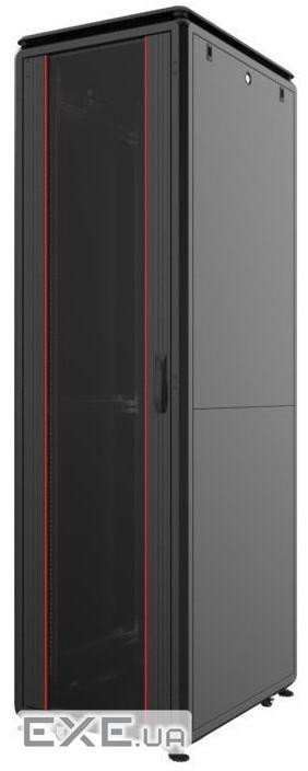 Шафа MIRSAN 19, 26U, GTV, скляні двері, 600x600 мм, максимально 2000 кг, чорна (MR.GTV26U66DE.01)