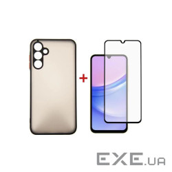 Чохол для мобільного телефону Dengos Kit for Samsung Galaxy A15 case + glass (Black) (DG-KM-69)