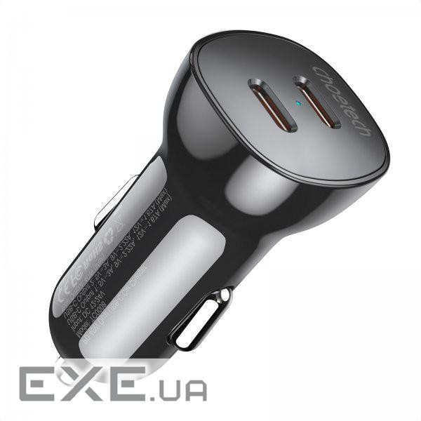 Автомобільний зарядний пристрій, 2 USB-C, 40Вт, PD, чорний (TC0008-BK)