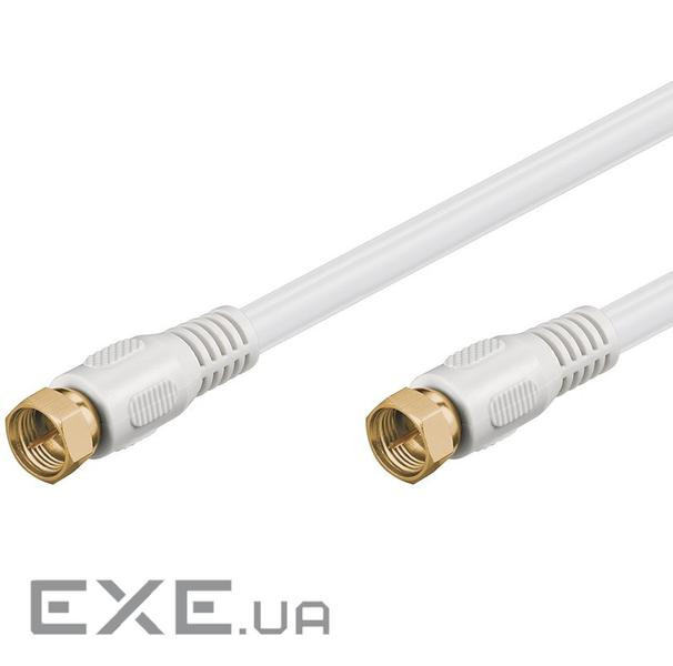 Кабель антенний RF:F M/M 2.5m,75 Ohm 2xShielded D=5.3mm Gold,білий (75.06.7291-60) (75.06.7291-60)