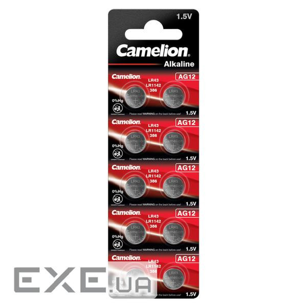 Батарейка CAMELION Alkaline LR43 10шт/уп (12051012) (AG12-BP10)