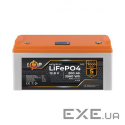 Акумулятор LP LiFePO4 12,8V - 200 Ah (2560Wh) (BMS 150A/75А) пластик LCD (24012)
