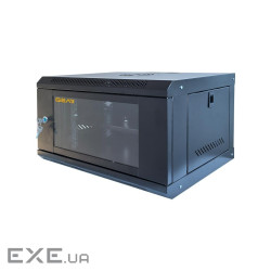 Шафа настінна GEAR 6U 19" 600x600x300 мм, + полка 19", black (GWMSN-6U-600-600)