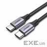 Дата кабель USB-C to USB-C 2.0m US261 18W Round Cable Nickel Plating Aluminum Shell Black Ugreen (50152)