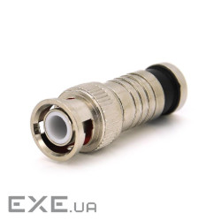 Роз&apos,єм BNC-M компресійний під коаксіальний кабель RG-6 + жовтий наконечник Q100 (BNC-M - RG-6+) Q100 (BNC-M - RG-6+