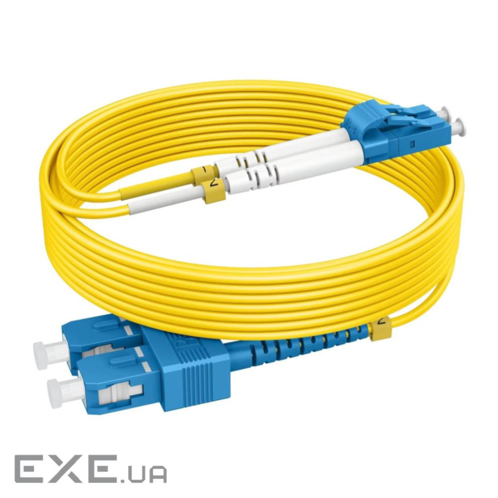 Патчкорд SC/UPC-LC/UPC SM 3м Duplex Slim,2.0мм (UPC-3SCLC(SM)D(LW)S)