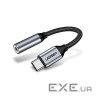 Перехідник USB-C to 3.5mm F 0.10m AV142 (Gray) Ugreen (30632)