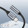 Перехідник USB-C to 3.5mm F 0.10m AV142 (Gray) Ugreen (30632)