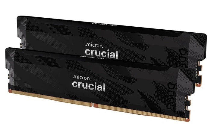 Модуль пам"яті DDR5 32GB (2x16GB) 6400 Crucial Pro OC Gaming Black C32 (CP2K16G64C32U5B)