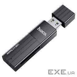 Кардрідер універсальний HOCO HB20 USB 3.0, формат MicroSD, пластик, Black
